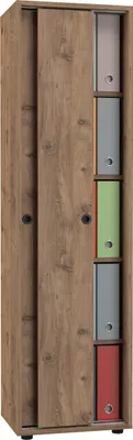 Image de Armoire de bureau avec 5 compartiments | armoire de dossier moderne avec portes coulissantes | Dimensions env. H. 168 x W. 49 x D. 38 cm – Ulas 5 compartiments