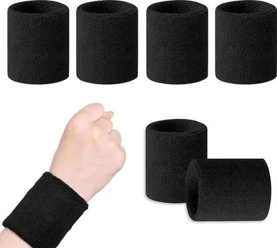 Productafbeelding van Famanu sportaccessoires, zweetband, 6 stuks, zwart-wit-grijs - vochtregulerend