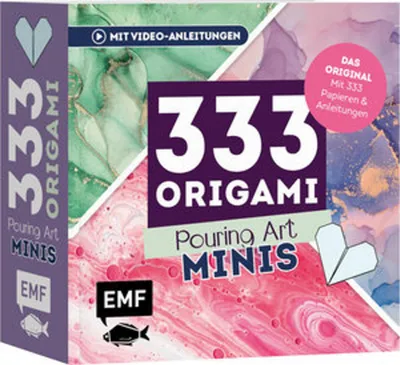 Produktbild von 333 Origami Minis - Pouring Art - Dein dekorativer Wendeblock zum kreativen Falten & Notieren