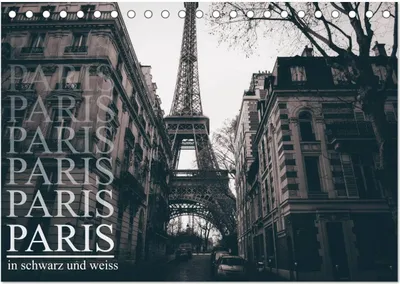 Produktbild von Paris - in schwarz und weiss (Tischkalender 2025 DIN A5 quer), CALVENDO Monatskalender