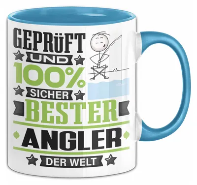 Produktbild von Angler Geschenk Lustiger Spruch für Angler Geschenkidee Bester Angler Der Welt (Blau)