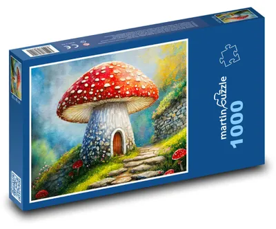 Zdjęcie produktu dla Puzzle 1000 Grzyb jako dom w lesie - martinpuzzle