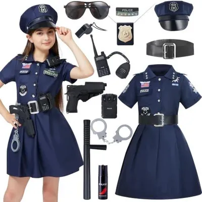 Zdjęcie produktu dla Kostium policjanta dla dziewczynki strój karnawałowy impreza tematyczna