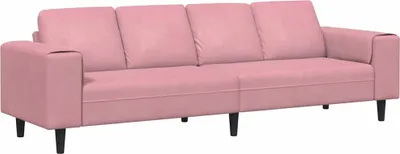 Image de vidaXL Canapé de salon rose 250 x 77 x 76 cm