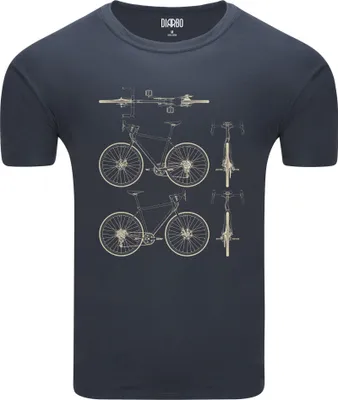 Produktbild von Diarbo Herren T-Shirt mit Aufdruck Fahrradliebhaber Fahrrad-Blaupausen Dunkelgrau Gr.XXL