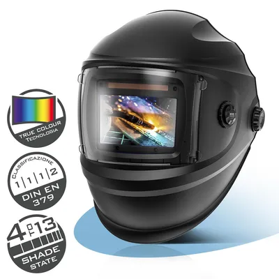 Immagine prodotto di STAHLWERK casco automatico per saldatura 3 in 1 BULLET - casco per saldatura con colori reali, oscuramento automatico DIN 4-13, classe ottica 1/1/1/2