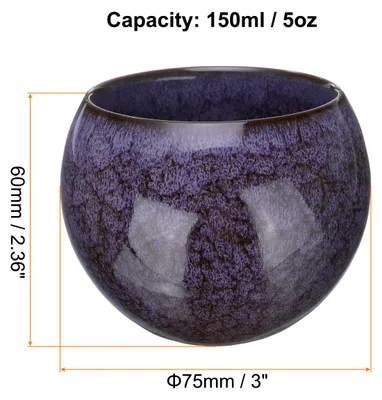 Produktbild von Handgefertigte Teeschalen 150ml / 5oz Brennwechsel Chinesische Japanische Teetasse Keramik Gong Fu Teeset fš¹r Bš¹ro Zuhause Geschenke, Lila