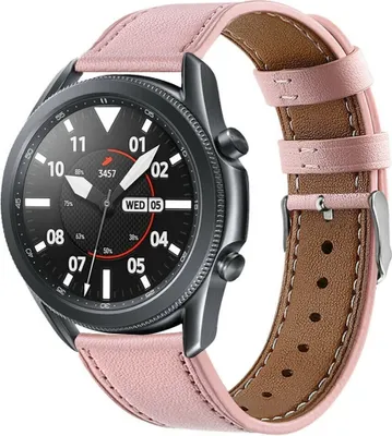Produktbild von Strap-it® Samsung Galaxy Watch 3 - 45mm Lederarmband (Rosa)