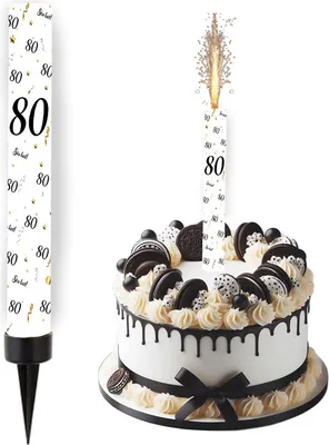 Immagine prodotto di Fontana per torte SCHWARZE INSCHRIFT 80° compleanno 1 pz.