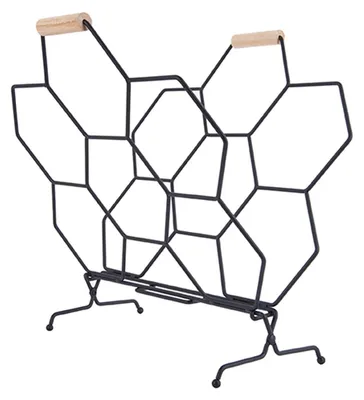 Produktbild von Present Time - Zeitschriftenständer Honeycomb - Schwarz - 40x33x45cm