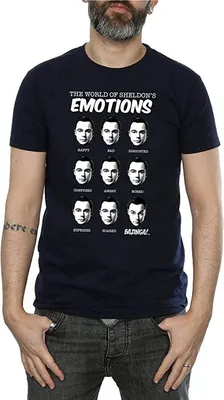 Image de The Big Bang Theory - T-shirt "Emotions" pour homme BI1590 (L) (Bleu marine)