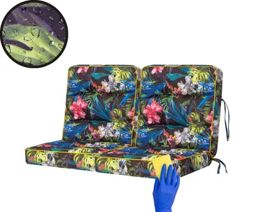 Produktbild von PillowPrim Polštářek na zahradní lavičku Polštářek na zahradní houpačku Modulární polštářek Polštářek na židli Pestrobarevný Šířka 120 cm