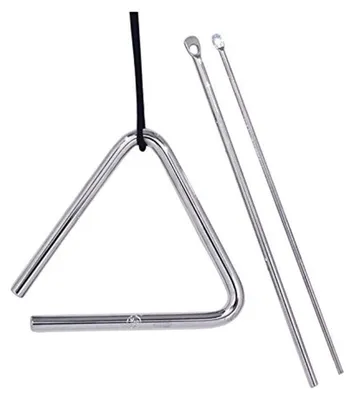 Productafbeelding van Triangel - Gepolijst verchroomd staal - Dun en dik slagstuk - 4 inch