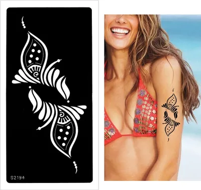 Produktbild von Henna Tattoo Schablone Airbrush Stencil Blume