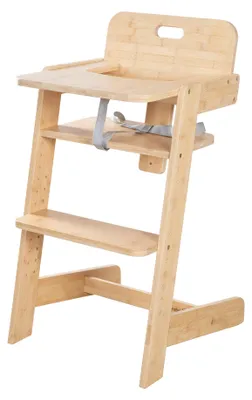 Obrázok produktu pre roba 7541BBFS, Tradičná vysoká detská stolička, Tvrdé sedadlo, Bamboo, Jednofarebné, 3-bodové, 70 kg