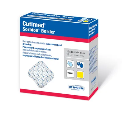 Obrázok produktu pre Cutimed Sorbion Border obväz 10x10 cm sterilný 12 ks