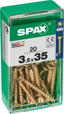 Image de Vis Spax 3.5x35mm Yellox Fixation Bois Polyvalente - Spax