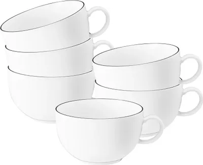 Produktbild von Seltmann Weiden Lido Black Line Milchkaffeetasse 0,35 l 6er Set