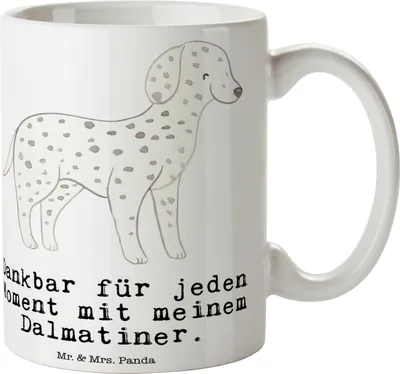 Produktbild von Mr. & Mrs. Panda Tasse Dalmatiner Moment - Weiß - Geschenk, Teetasse, Kaffeetasse, Dalmatinac, schöne, Pott, Becher