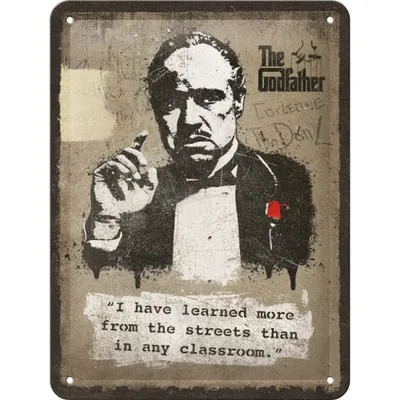 Produktbild von Nostalgic-Art - Blechschild 15x20 cm - The Godfather - Learn from the streets