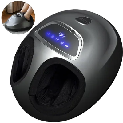 Produktbild von Fußmassagegerät elektrisch, Vollautomatisch Shiatsu mit Wärmefunktion, Luftdruck, Rollenmassage, LCD Touchscreen, 360° Fußmassage