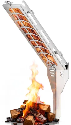 Produktbild von Grillbrett aus Edelstahl, 56 x 17 cm, inklusive Erdanker