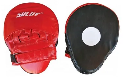 Produktbild von Sulov® Boxhandschuhe, gebogenes Leder, Paar, rot-schwarz