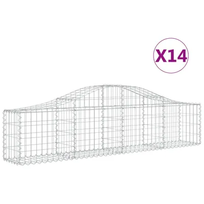 Zdjęcie produktu dla Kosze gabionowe, 14 szt, 200x30x40/60 cm, galwanizowane żelazo