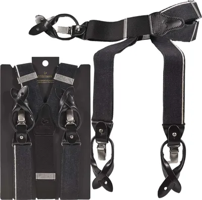 Produktbild von Sir Redman Hosenträger Herren 35mm Denim Black Jack schwarz mit natur