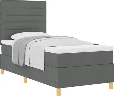 Obrázek produktu pro vidaXL Skříňová postel s matrací tmavě šedá 80 x 200 cm látka