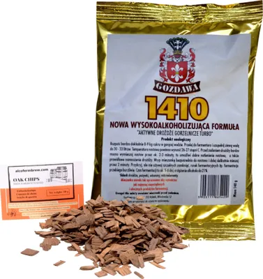 Produktbild von Turbo Hefe 140g – 1410 Gozdawa + Oak Chips, Turbohefe, Wodkahefe, Hefe für Maische