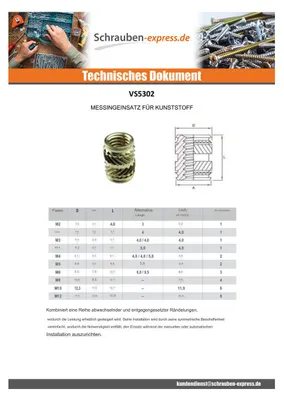 Produktbild von Einsatz TECHFIX Messing M3X5.7