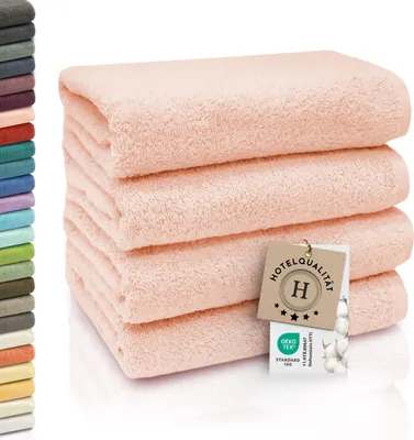 Produktbild von 4er Set Handtücher aus Baumwolle, 50x100 cm, rosa