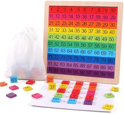Produktbild von Hölzerne Montessori Mathe Zählen Hundert Board Spielzeug, 1-100 aufeinanderfolgende Zahlen Lernen & pädagogische Spiel Spielzeug für Kinder Kleinkinder 3 Jahre alt mit Lagerung Tasche