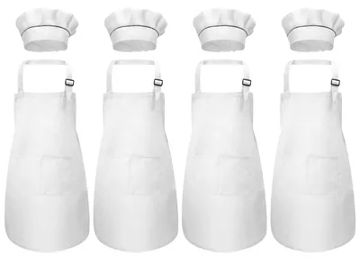 Obrázok produktu pre Omgoods – Súprava detskej zástery a kulinárskej čiapky na varenie a kreatívne aktivity