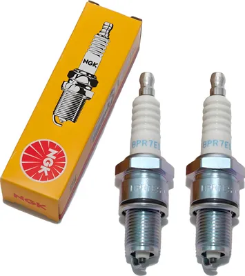 Zdjęcie produktu dla Zestaw świec zapłonowych NGK 2x BPR7ES z tłumieniem zakłóceń, długość 19,0 mm gwint Ø 14,0 mm sześciokąt 20,8 mm, odstęp między elektrodami 0,85 mm, wartość cieplna 7, 2023 / 97416
