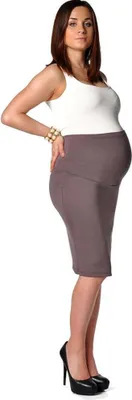 Immagine prodotto di Gonna a tubino premaman MAMA; cappuccino 2XL/3XL 44/46