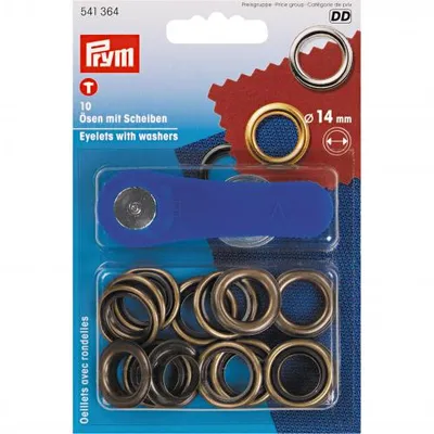 Produktbild von Prym Ösen und Scheiben 14mm altmessing