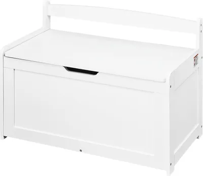 Obrázok produktu pre SucceBuy drevená truhlica na hračky pre deti, úložný box na malé detské hračky s výklopným vekom a bezpečnostným závesom, 83 x 45 x 61 cm, veľká detská úložná lavica do detskej izby, spálne