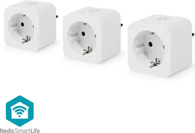 Produktbild von Nedis SmartLife Smart Stecker - Wi-Fi - IP21 - Leistungsmesser - 3680 W - Type F (CEE 7/7) - 0 - 55 °C - Android / IOS - Weiss - 3 Stück