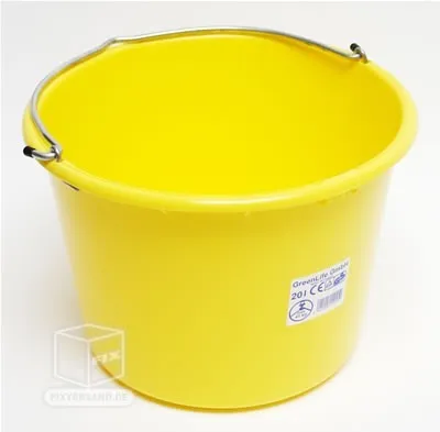 Produktbild von Eimer 20 Liter gelb Baueimer Zementeimer Mörteleimer PVC robust mit Henkel