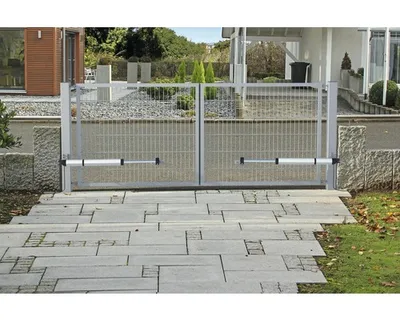 Produktbild von Doppeltor ALBERTS Doppelstabmatte mit E-Antrieb 300 x 140 cm feuerverzinkt