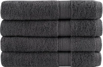 Produktbild von "2026 Aktion"Premium Handtücher SOLUND 4er set - modernes Design - Anthrazit 100x200cm 600 g/m² NEU293250 - Handtücher