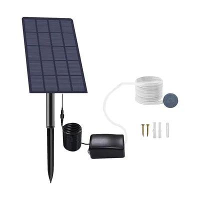 Obrázek produktu pro 2 W zásuvné solární kyslíkové čerpadlo, akvarijní kyslíkový provzdušňovač, akvarijní kyslíkový provzdušňovač, vzduchové čerpadlo, rybářský provzdušňovač s trubicí, vzduchové bublinkové kameny pro zahradu, akvárium, venkovní bazén, jezírko