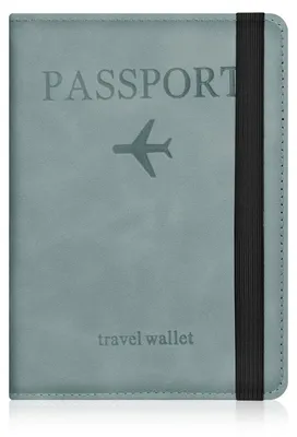 Zdjęcie produktu dla Etui na paszport, skóra PU, blokada RFID, kolor niebieski