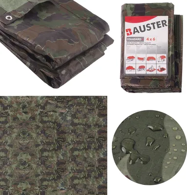 Produktbild von Abdeckplane 24m² (4x6m) Gartenplane Holzplane Stoff Tarnung Farbe Camouflage 80g Schutzplane Holzplane Schutzplane Gewebeplane