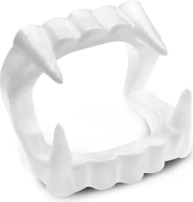 Produktbild von King of Halloween Vampirzähne für Kinder 6-10 Jahre, Sicher & Kinderfreundlich, Ungefährlich für die Zähne, Halloween Party Accessoire, Cosplay Dracula Vampirgebiss (35x55mm)