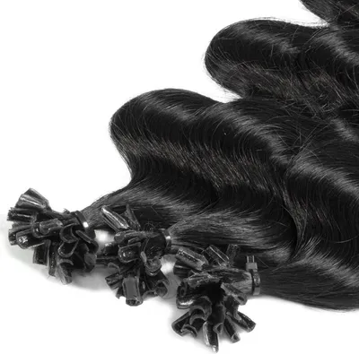 Obrázok produktu pre hair2heart Prémiové predĺženie ľudských vlasov Vlnité - 25 prameňov 1g 60cm 4/0 stredne hnedé