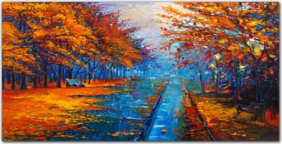Produktbild von Coloray Küchenrückwand 140x70 Spritzschutz aus Glas - Park Blätter im Herbst