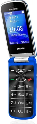 Zdjęcie produktu dla Brondi President, Clamshell, Dual SIM, 7,62 cm (3"), 1,3 MP, 800 mAh, Niebieski